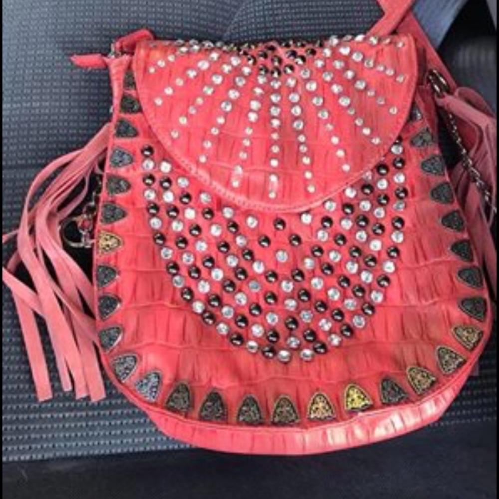 Coral satchel purse